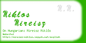 miklos mireisz business card